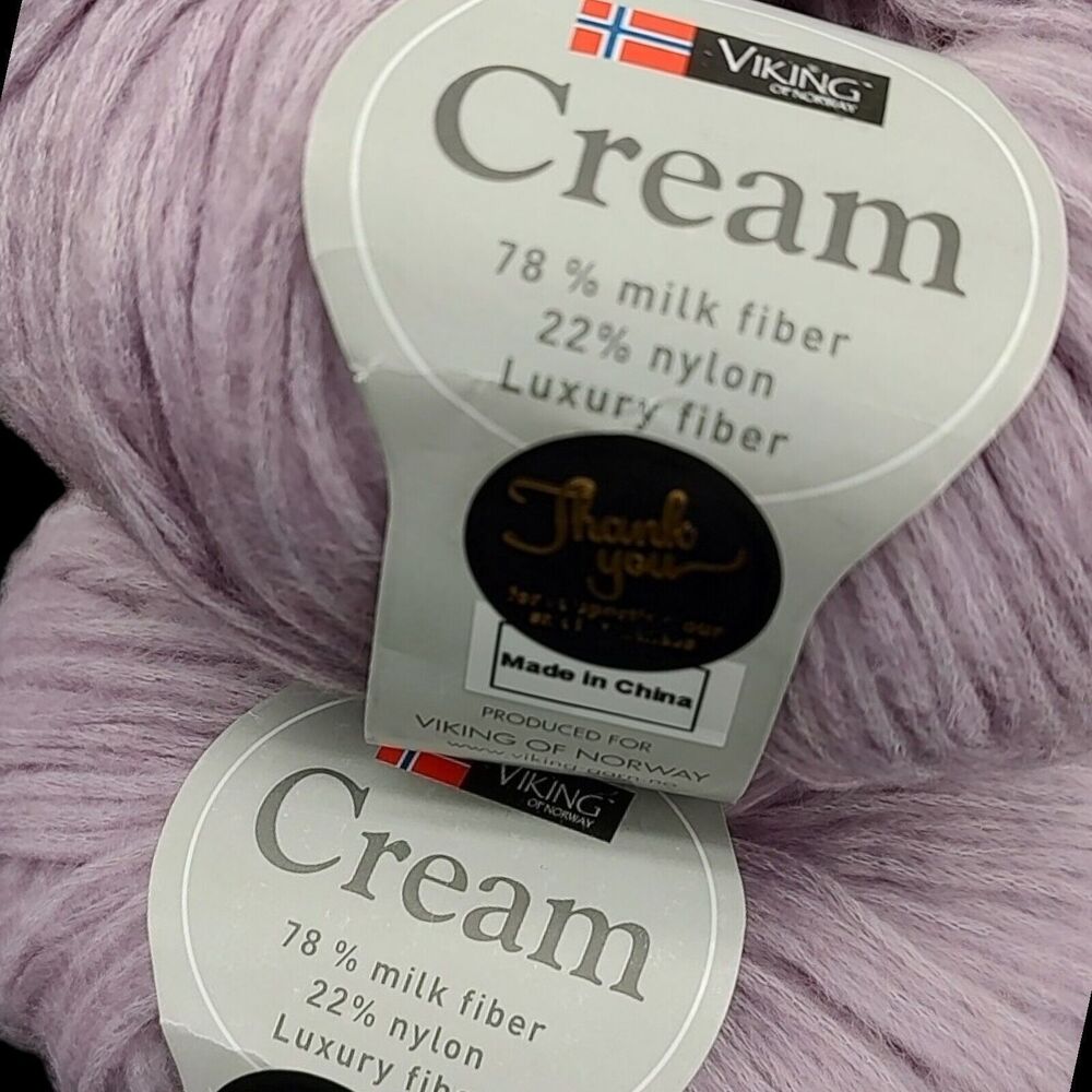 2PK Cream Viking of Norway 78% Milk Fiber 22% Nylon Luxury Fiber Yarn Lilac 168